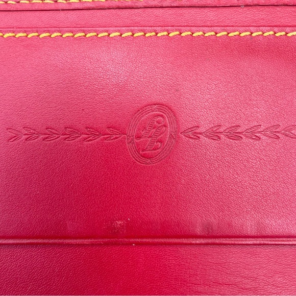 Ines De La Fressange Paris red leather wallet with yellow leaf stitched - Picture 13 of 16